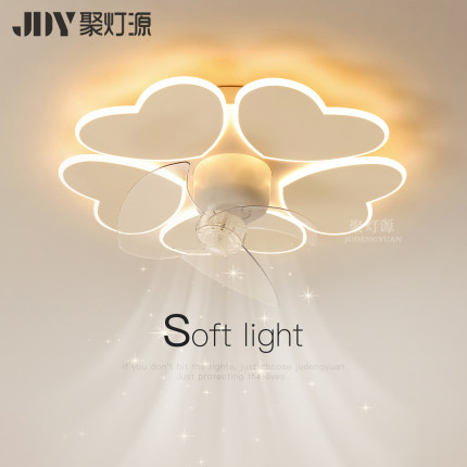 创意2025年新型卧室灯led带风扇一体简约房间客厅书房吸顶式灯具