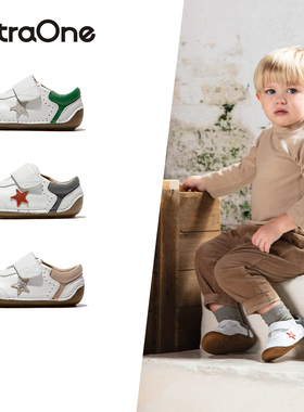 ExtraOne澳洲真皮星星运动鞋男女宝魔术贴加绒鞋防滑软底童鞋#447