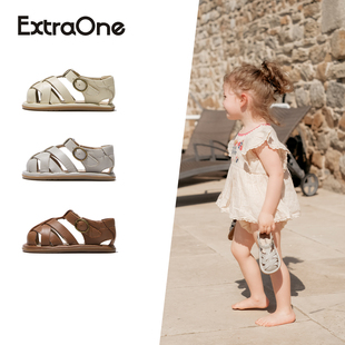 ExtraOne澳洲婴幼儿复古编织凉鞋夏季真皮男女宝宝软底学步鞋#802