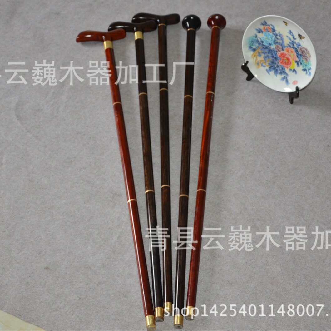 乌木拐杖 三节拐杖手杖 檀手杖 文明杖厂家经典款式檀木工艺