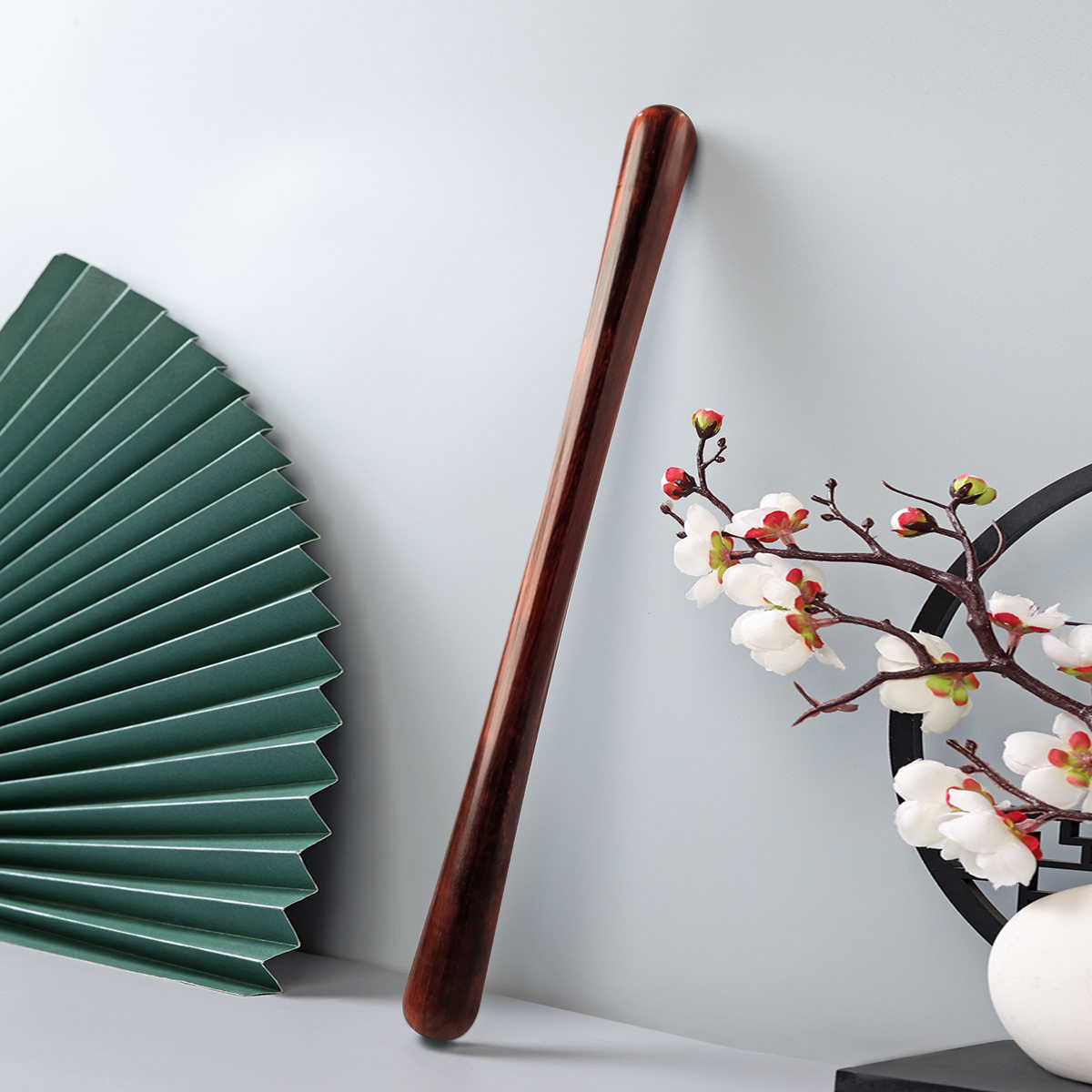 紫檀筋骨棒按摩敲打棒两头粗棍子实木擀筋棒敲背锤推拿拍打棒长棍