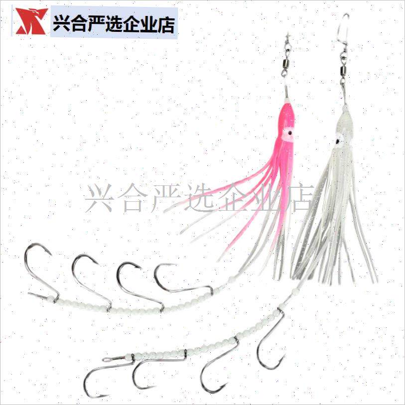 LD带鱼仕挂增强型夜光鱿鱼串钩船E钓带鱼钩太刀鱼带灯钢丝天亚钓,