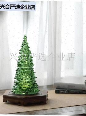 ins圣诞树h水晶玻璃氛围小夜灯装饰摆件新年生日礼物家居轻奢摆,