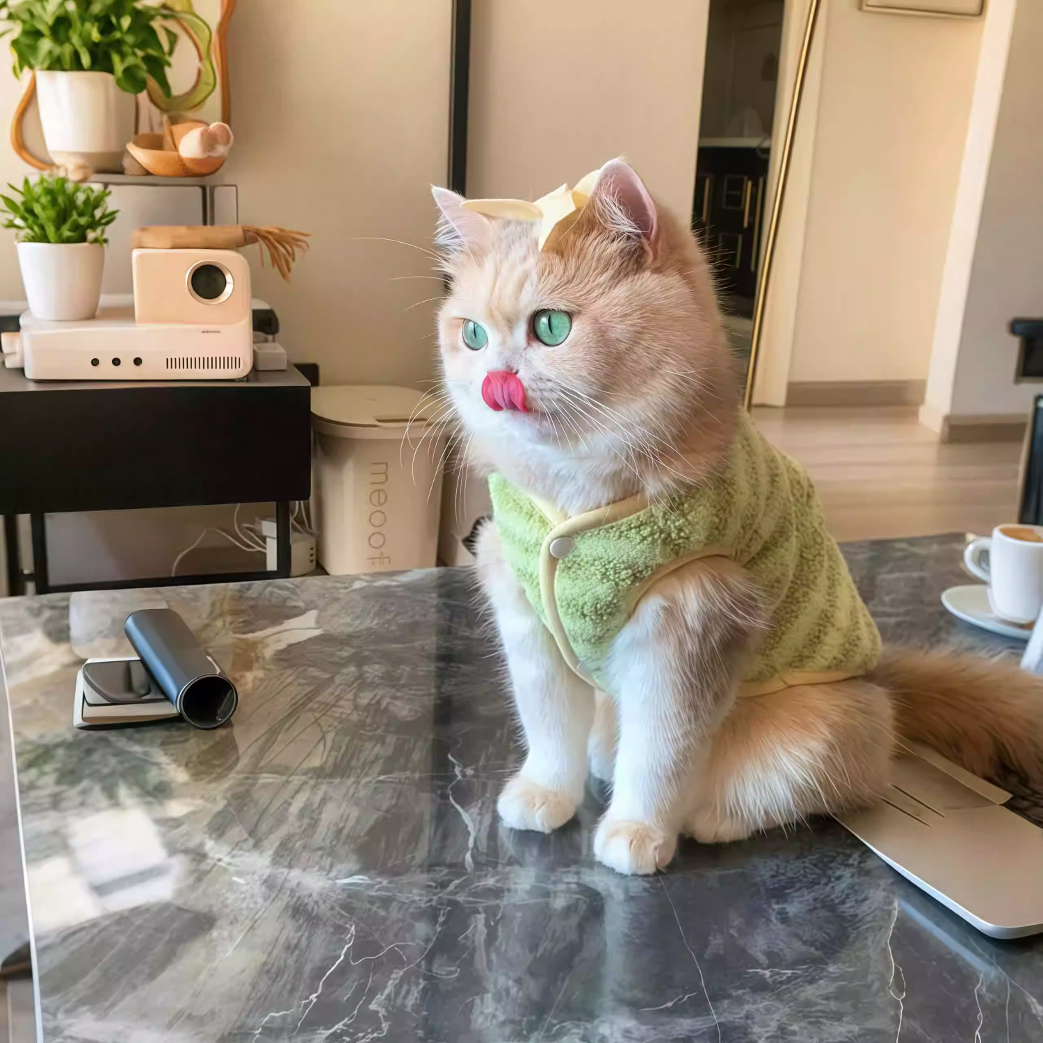 猫咪衣服可牵引羊羔绒马甲中小型犬秋冬保暖免着凉家居服护脐睡衣