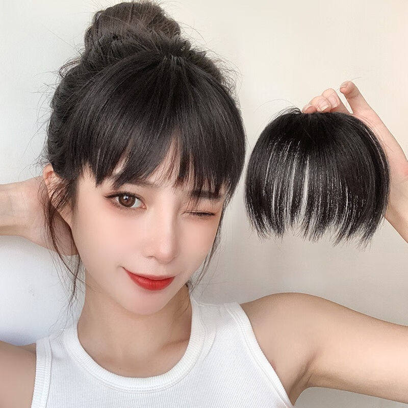 纵美真发刘海假发女真人发丝自然前额流海网红假刘海发片无痕留海怎么样,好用不?