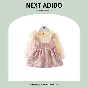 長袖 英國NEXT ADIDO女童衣服秋裝 韓版 時髦裙子 連衣裙寶寶秋裝