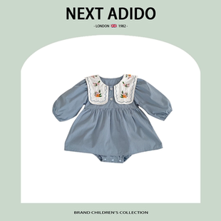 ADIDO2025女寶寶衣服春秋嬰幼兒甜美包屁衣哈衣裙爬爬服 英國NEXT