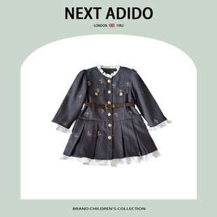 2025新款 女寶寶小香風公主裙 ADIDO女童連衣裙春秋長袖 英國NEXT