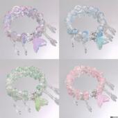 超仙新款 甜美森系人鱼水晶手链女ins小众设计百搭学生闺蜜diy手串