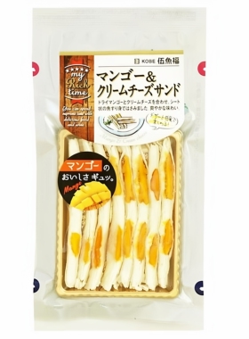 AaronHouse现货日本神户网红零食伍鱼福芒果芝士夹心奶酪零食45g