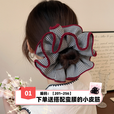 【编码201-256】满9.9飞！新款时尚发圈甜美复古蓬松优雅压发绑发