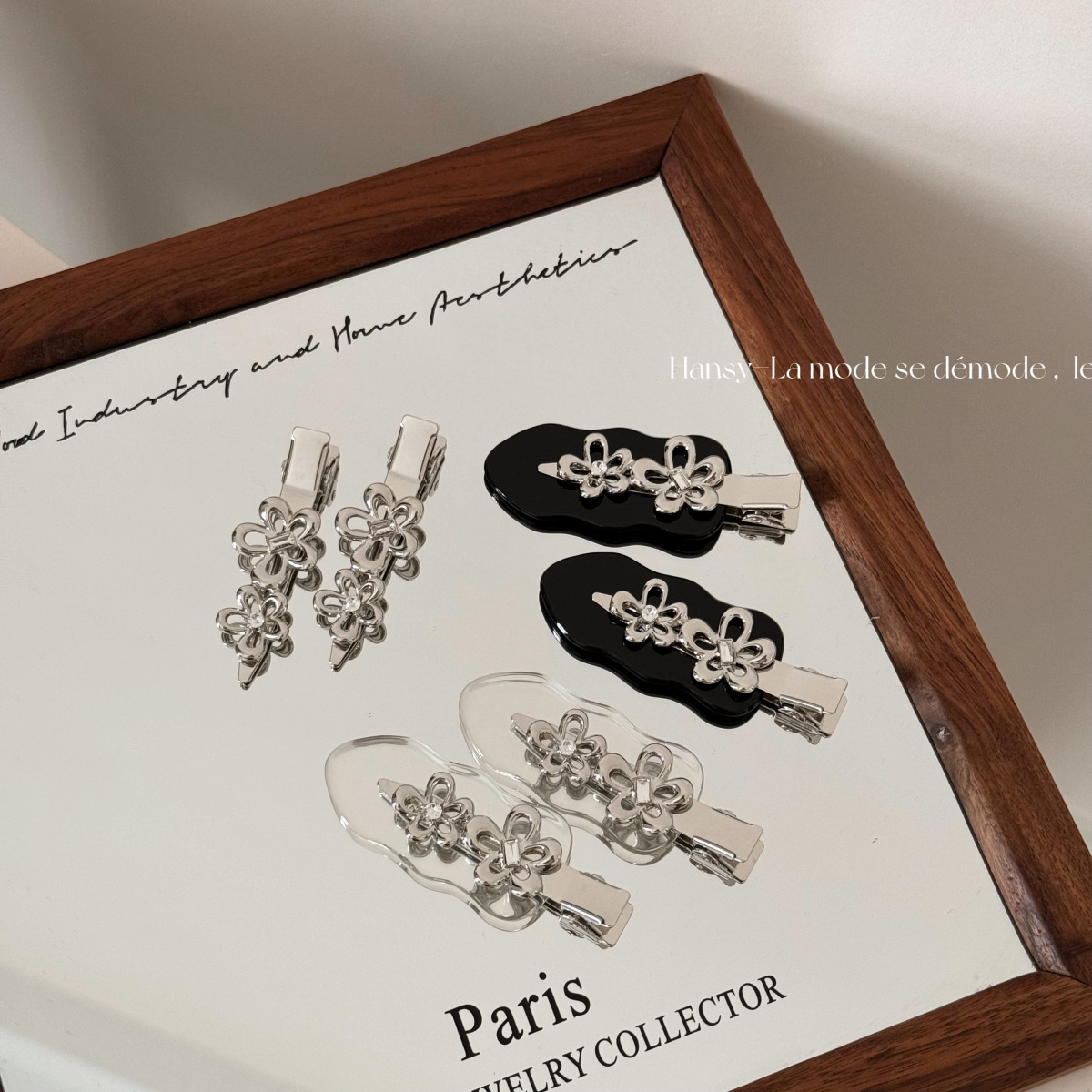 甜酷金属花朵发夹女前额无痕碎发刘海夹侧边夹发卡鸭嘴夹发饰新款