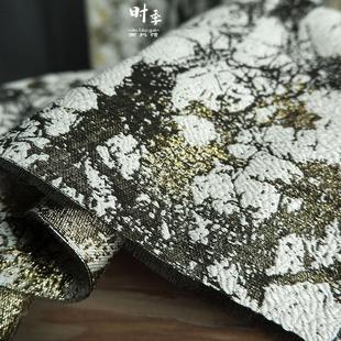 花色林木群金色立体浮雕秋冬宫廷风提花外套布料短裙包设计师面料