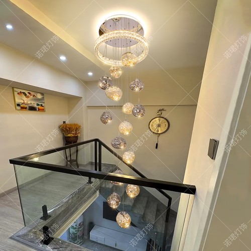 别墅楼梯挑空吊灯loft公寓长吊灯