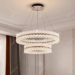 法式客厅吊灯轻奢高级感餐厅灯大气简约房间卧室灯具浪漫圆环吊灯