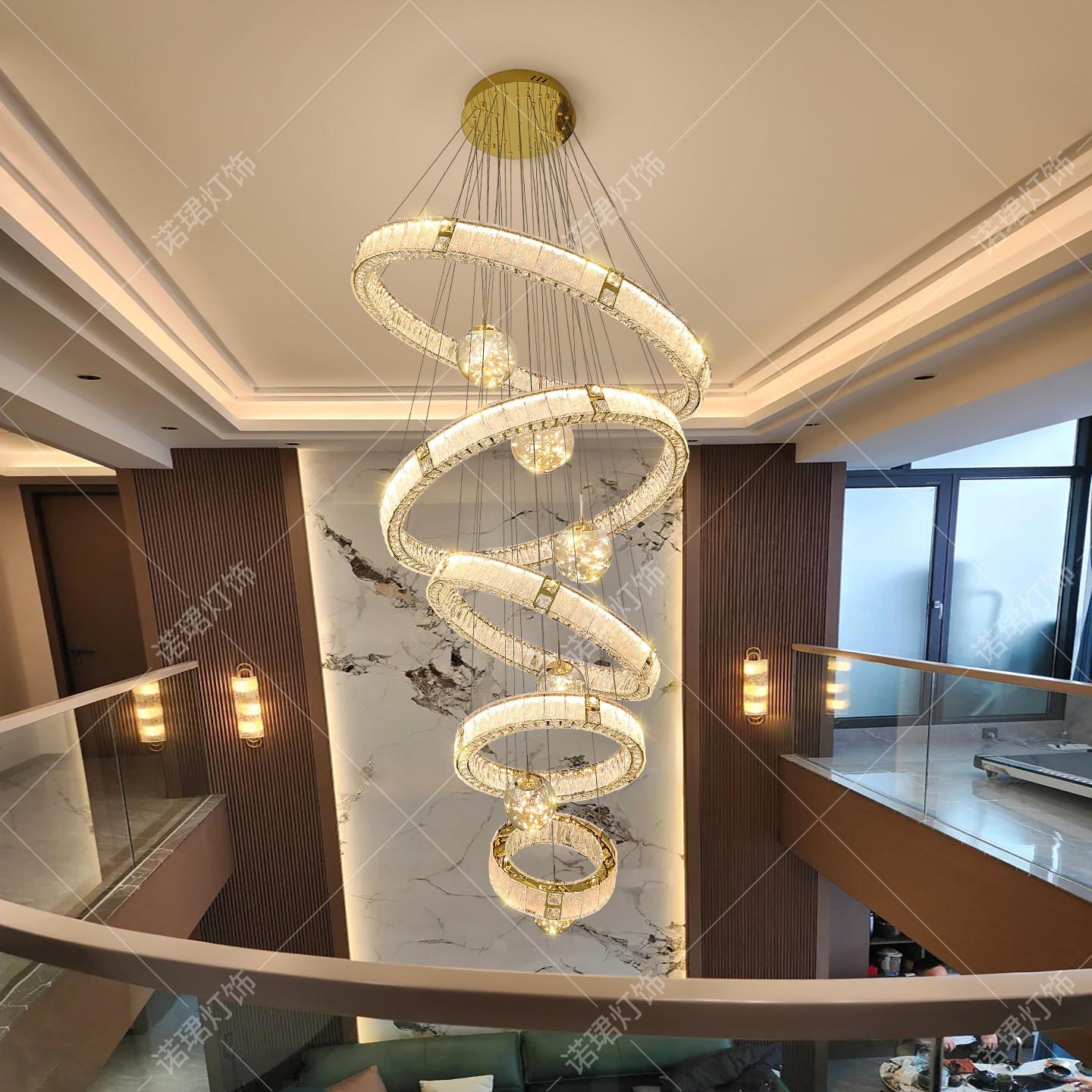 别墅复式楼挑空客厅大吊灯轻奢水晶自建房大气loft公寓楼梯吊灯,家装灯饰光源,LOFT/复式住宅/楼梯吊灯,淘宝优惠券,粉丝福利购,淘宝优惠卷