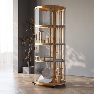 360°圆柱形猫别墅不占地智能猫柜小户型猫笼子家用室内猫窝猫屋