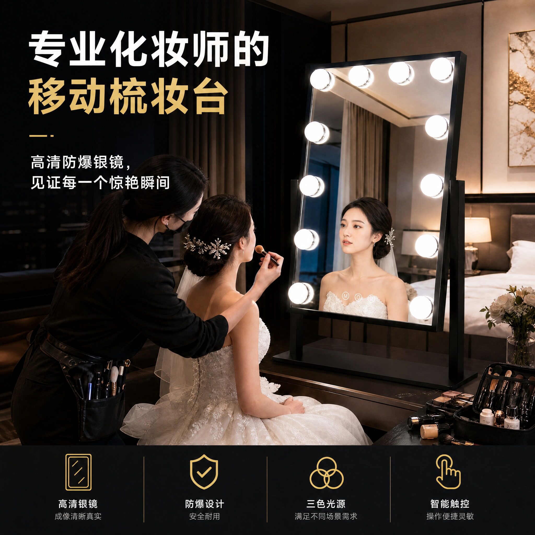 新娘化妆师台式补光灯泡镜