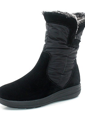 Mileno/米莲诺冬季纯色拼接圆头雪地靴M214550