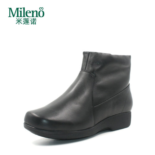 mileno米莲诺坡跟真毛里妈妈鞋
