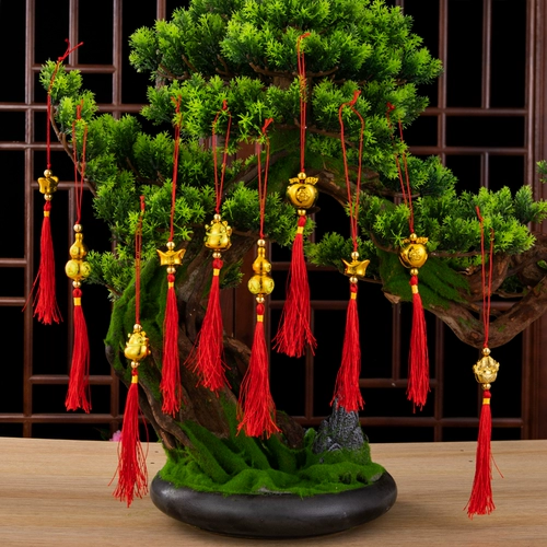 Украшения весеннего фестиваля, кулон удачи, 2024, новогодний кулон мира, комнатное дерево бонсай, подвеска на удачу, новогодняя композиция