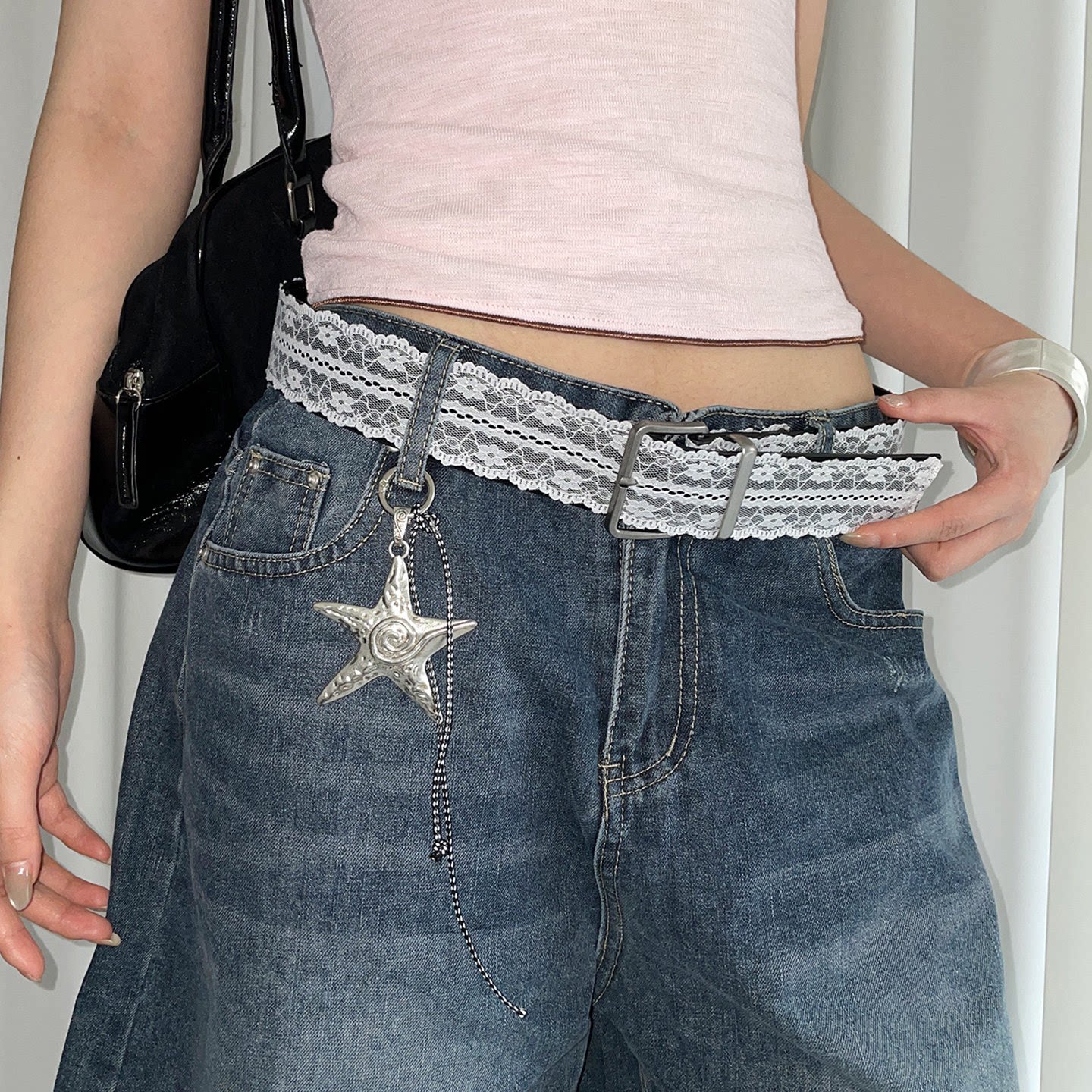 原创设计韩系百搭设计感蕾丝腰带女小众高级感裙子牛仔裤配饰皮带