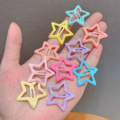 彩色星星发夹儿童发卡五