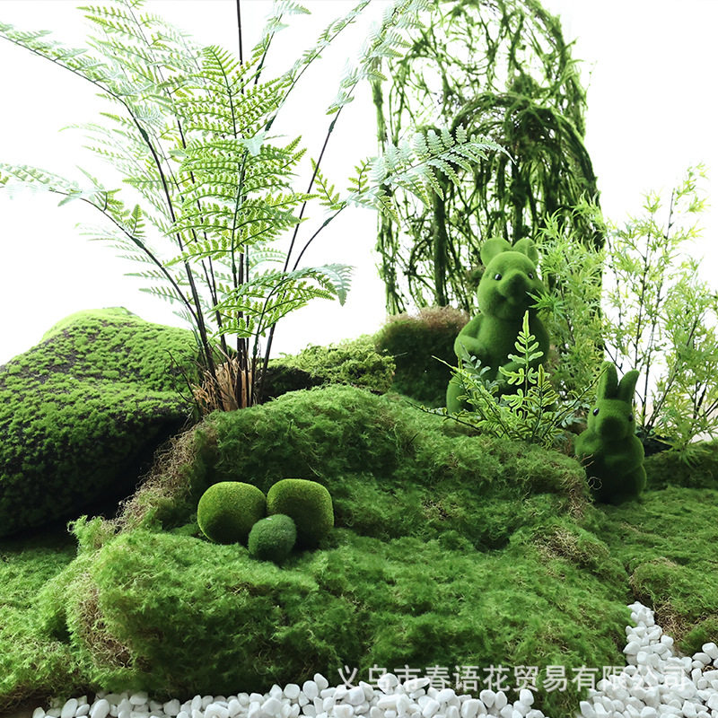仿真青苔藓草皮草坪植物墙景观软装场背景橱窗展示盆景盆栽假苔藓