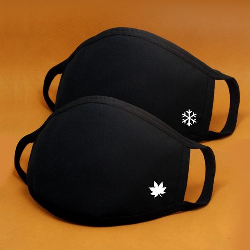 棉布口罩女高颜值明星潮款透气可水洗冬季加厚防寒保暖防风罩黑色