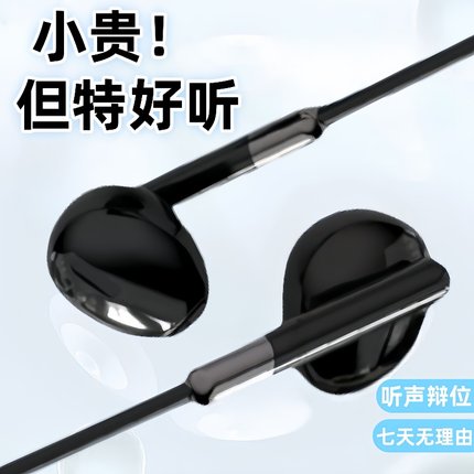 有线耳机半入耳式3.5mm圆孔type-c扁头接口适用苹果华为小米OPPO