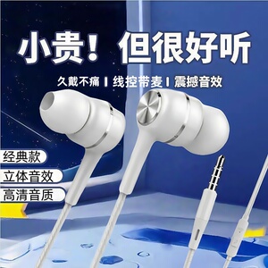 有线耳机typec接口入耳式带麦适用于华为vivo小米OPPO通用游戏