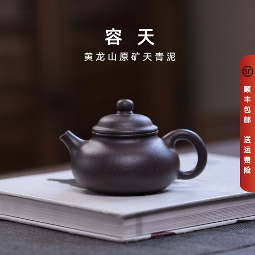 宜兴紫砂壶黄龙山原矿大水潭天青泥半手工功夫茶具容天壶160mL