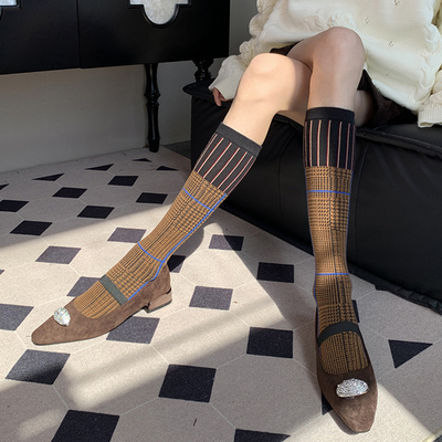 轻松穿出 Effortless Elegance 莫瑞系咖色复古法式秋季小腿袜女