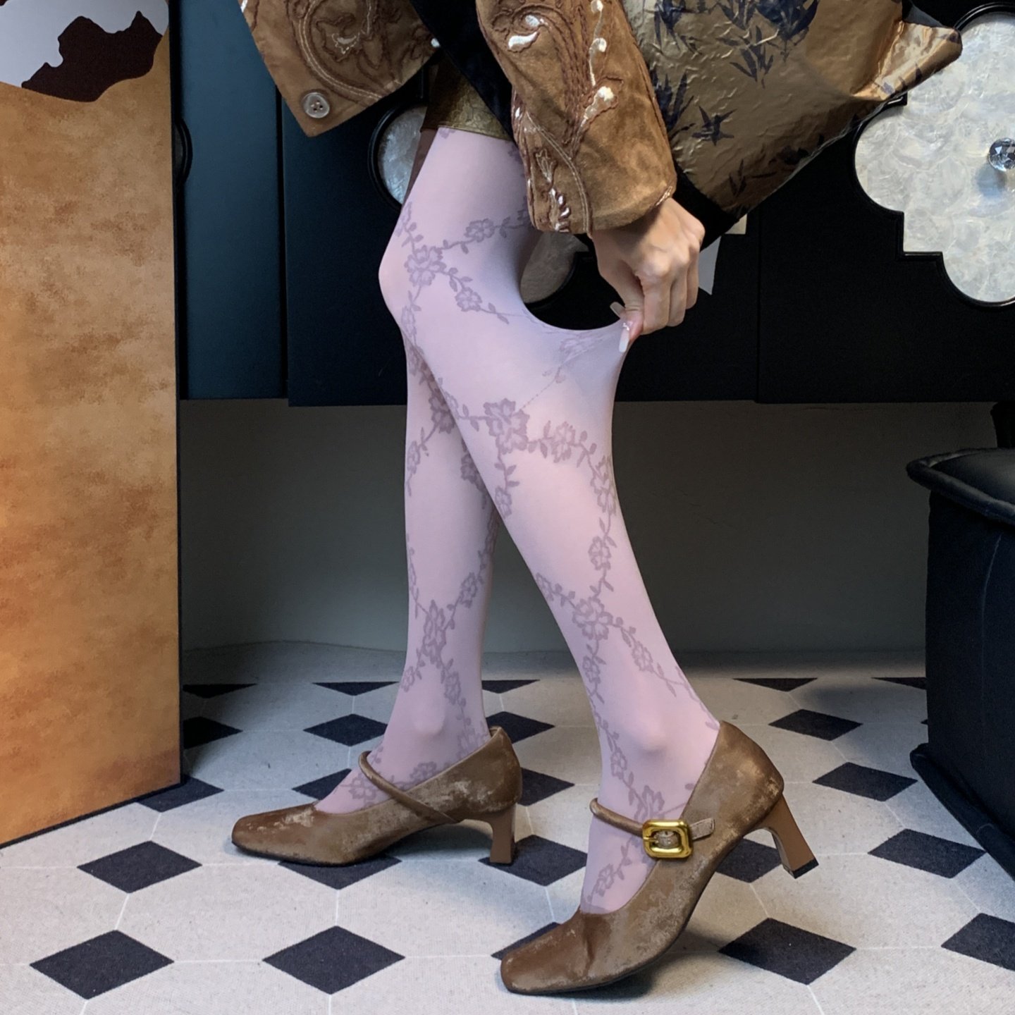 优雅不落俗套2026春季复古宫廷风花卉提花打底丝袜美肤透肉丝袜,女士内衣/男士内衣/家居服,连裤袜/打底袜,淘宝优惠券,粉丝福利购,淘宝优惠卷