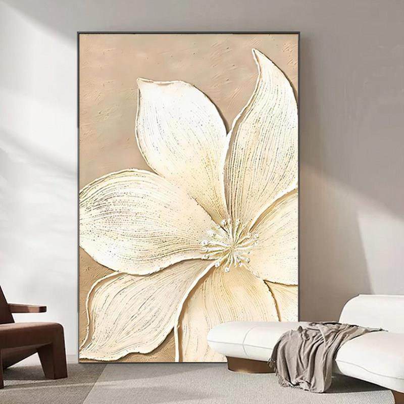 轻奢高级感现代花卉大幅落地画客厅沙发背景墙肌理感立体艺术壁画,家居饰品,现代装饰画,淘宝优惠券,粉丝福利购,淘宝优惠卷