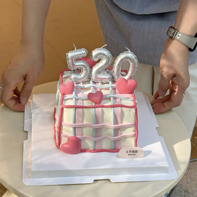 520数字蜡烛网红情人节烘焙蛋糕装饰插件告白我爱你爱心模具