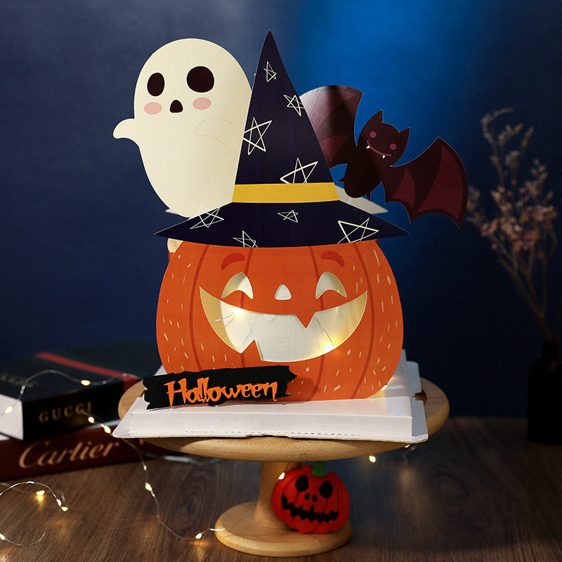 万圣节网红烘焙蛋糕装饰摆件幽灵南瓜蝙蝠围边halloween派对插件