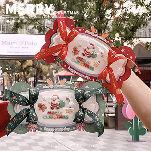 饰摆件手提糖果打包盒插件丝带 网红2026圣诞节圣诞老人蛋糕装 包邮