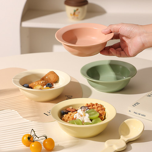 cookzone陶瓷草帽圆肚甜品碗
