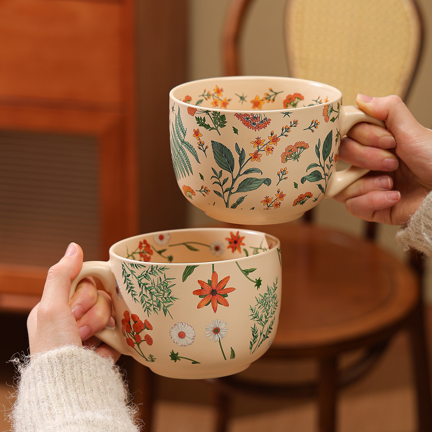 大容量早餐杯陶瓷马克杯酸奶燕麦杯牛奶杯微波炉可加热杯子冲泡杯