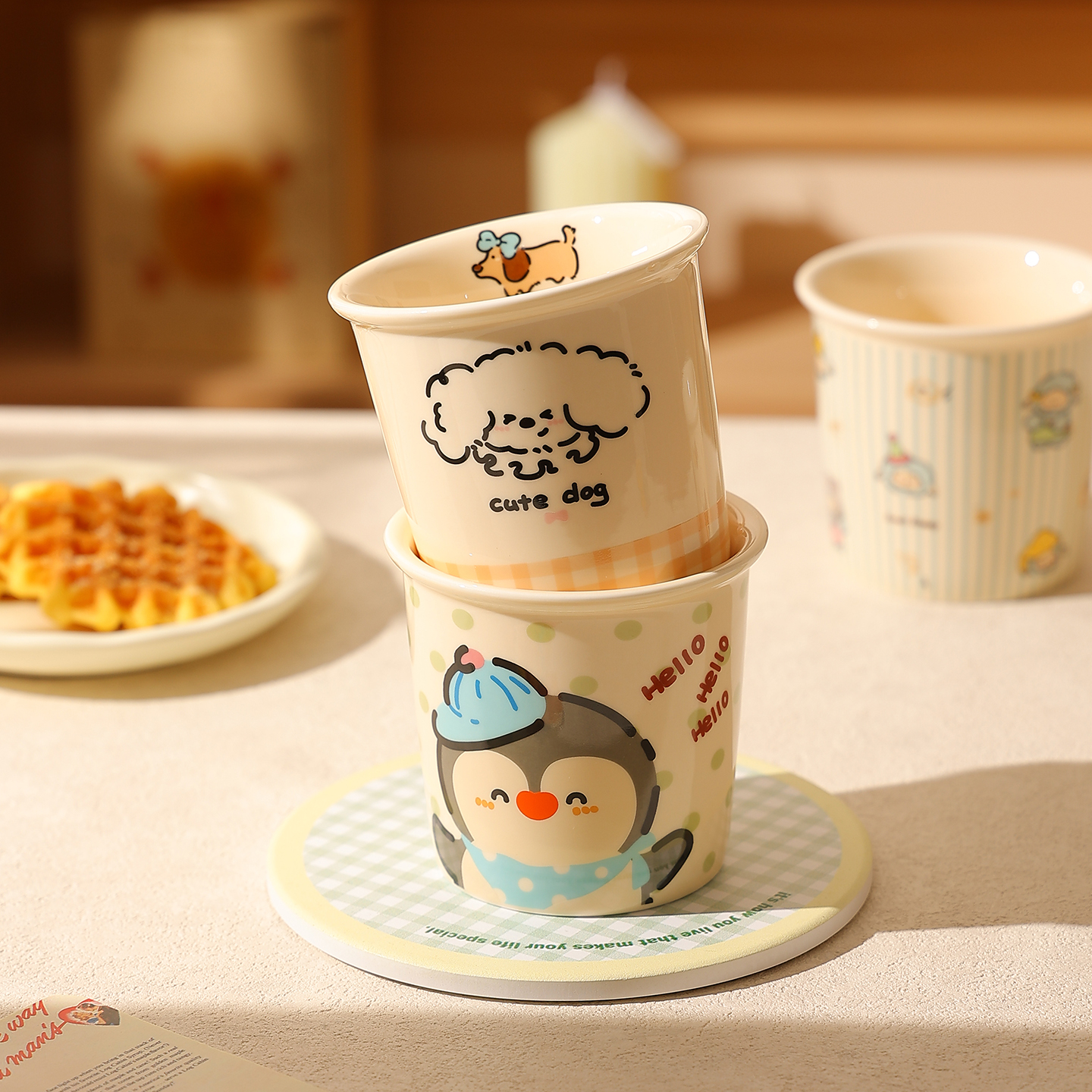 cookzone陶瓷手握可爱马克杯