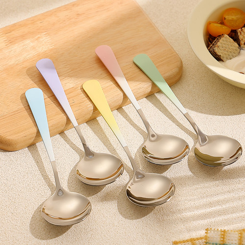 cookzone韩式渐变不锈钢勺子