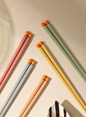 网红合金筷子个人专用一人一筷家用分餐筷耐高温一人一双专色筷子