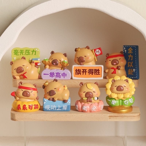 3D卡皮巴拉逢考必过石膏娃娃白胚彩绘娃白坯涂色儿童玩具涂鸦diy