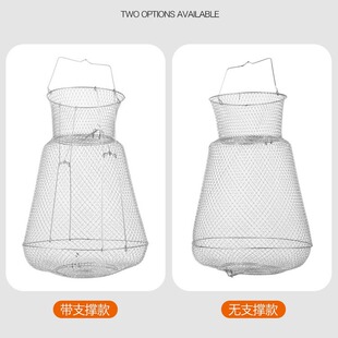 折叠钢丝鱼护野钓昂刺黄辣丁专用不锈钢渔护鱼篓网兜路亚鳜鱼鱼户
