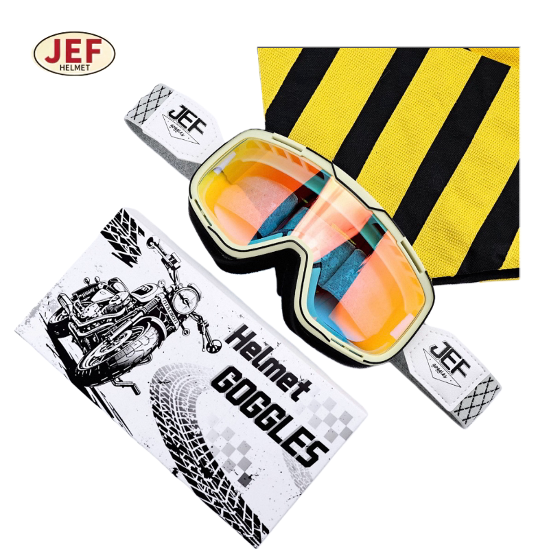 台湾JEF摩托车风镜头盔通用护目镜复古机车骑行防晒风沙越野眼镜