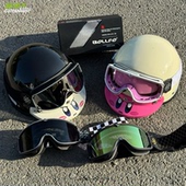 BOLLFO骑行防风护目镜高档摩托车紫色风镜哈雷挡风防尘防风沙眼镜