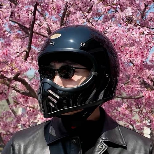 BornFree3C小盔体复古机车全盔Minimoto3山车鹰嘴盔踏板通勤头盔