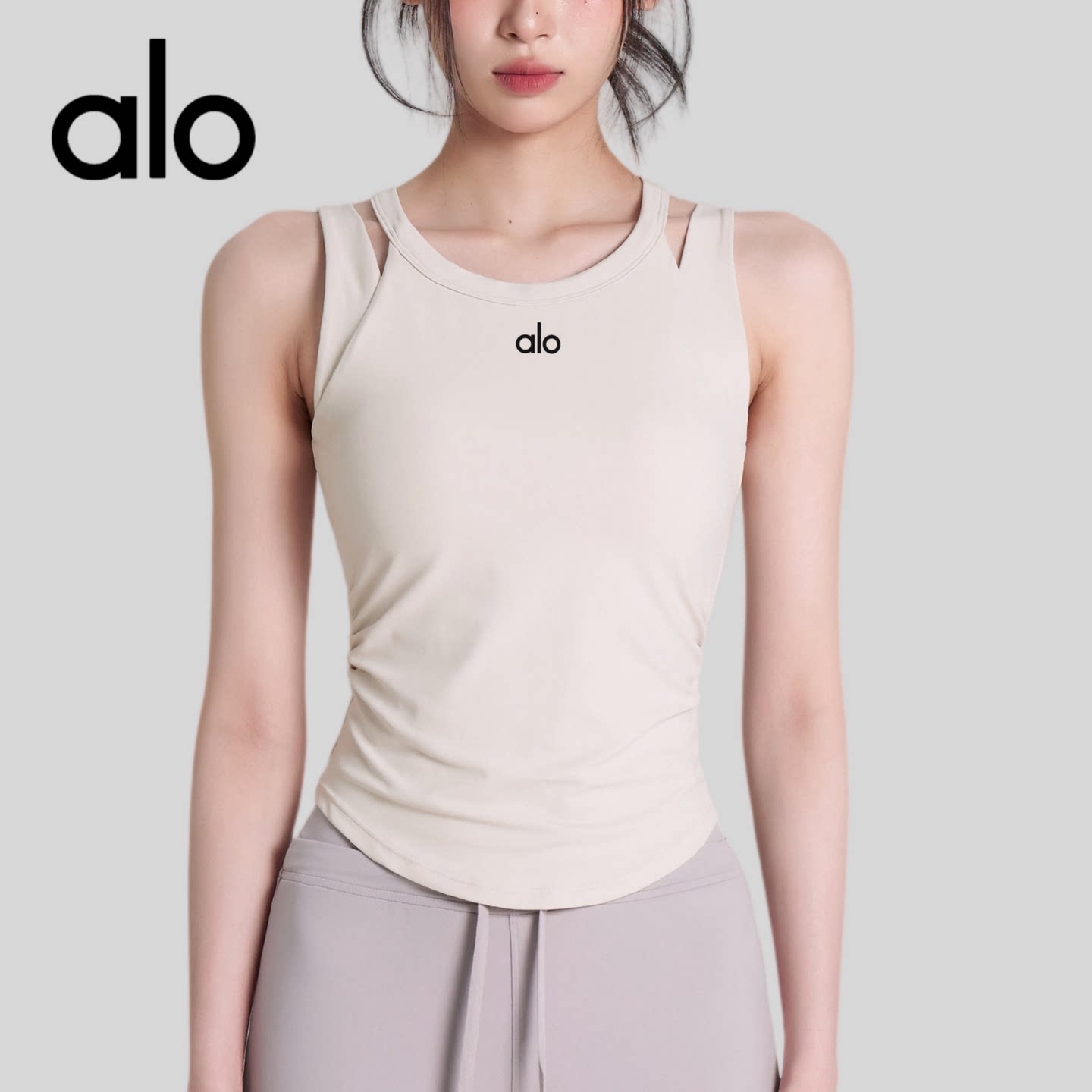 AIo带胸垫收腰普拉提健身背心训练瑜伽服上衣防震运动套装女夏季