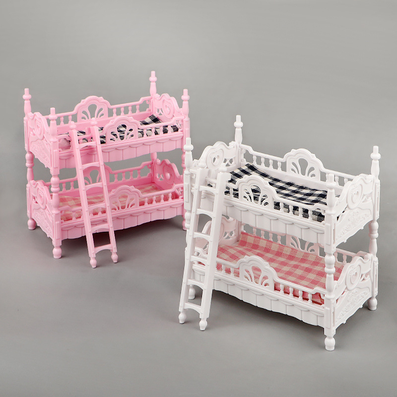 仿真卧室双人床上下铺微缩食玩